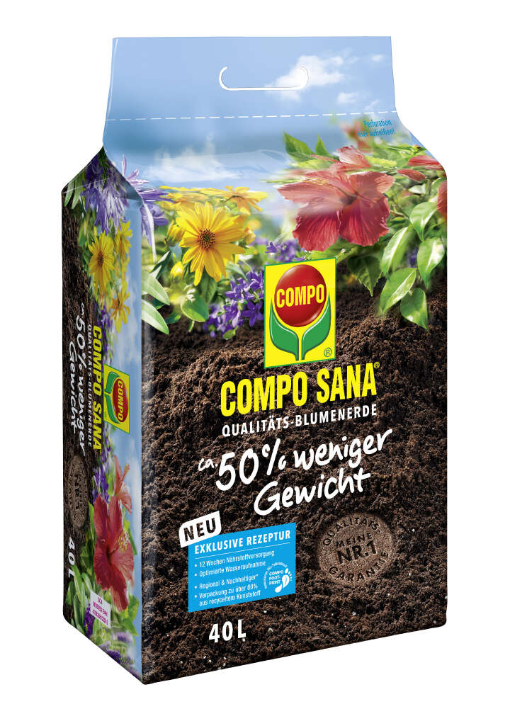 COMPO Qualitäts-Blumenerde ca. 50 % weniger Gewicht